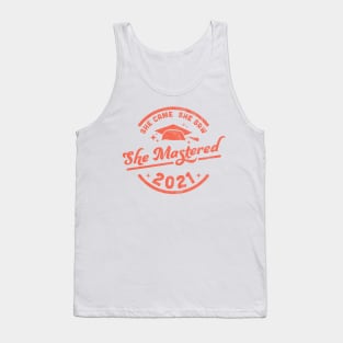 She Came She Saw She Mastered - Graduation 2021 Tank Top